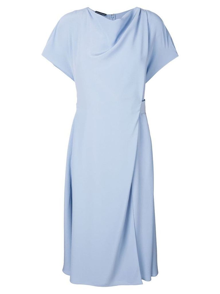 Emporio Armani wrap style front midi dress - Blue