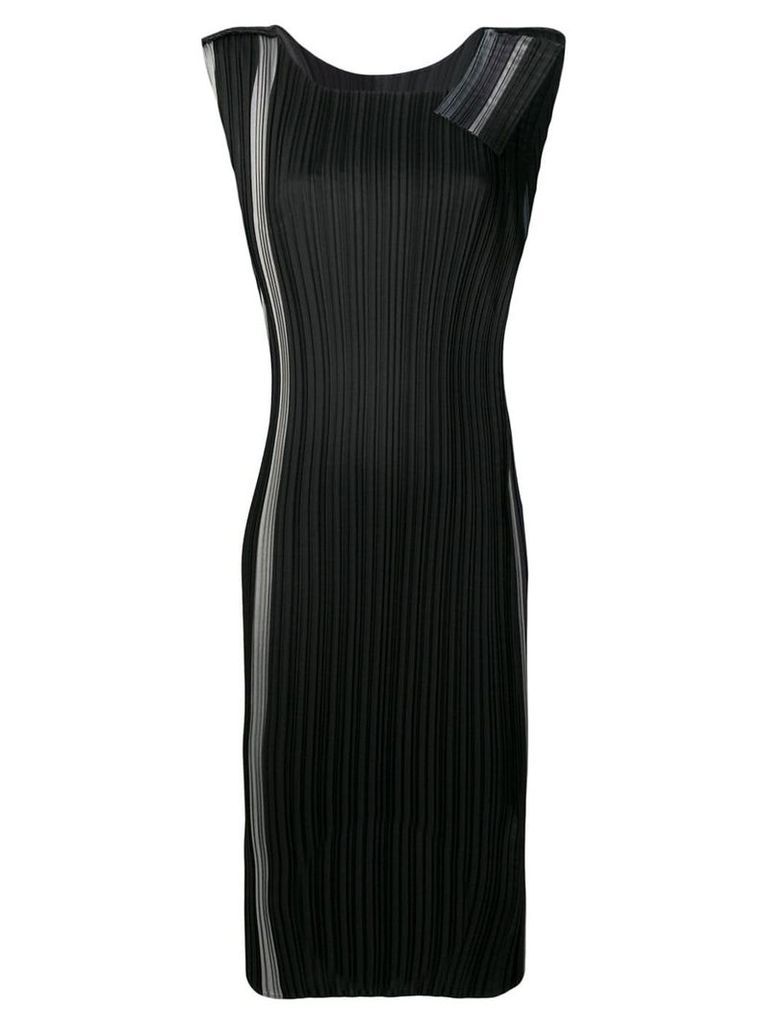 Issey Miyake striped midi dress - Black