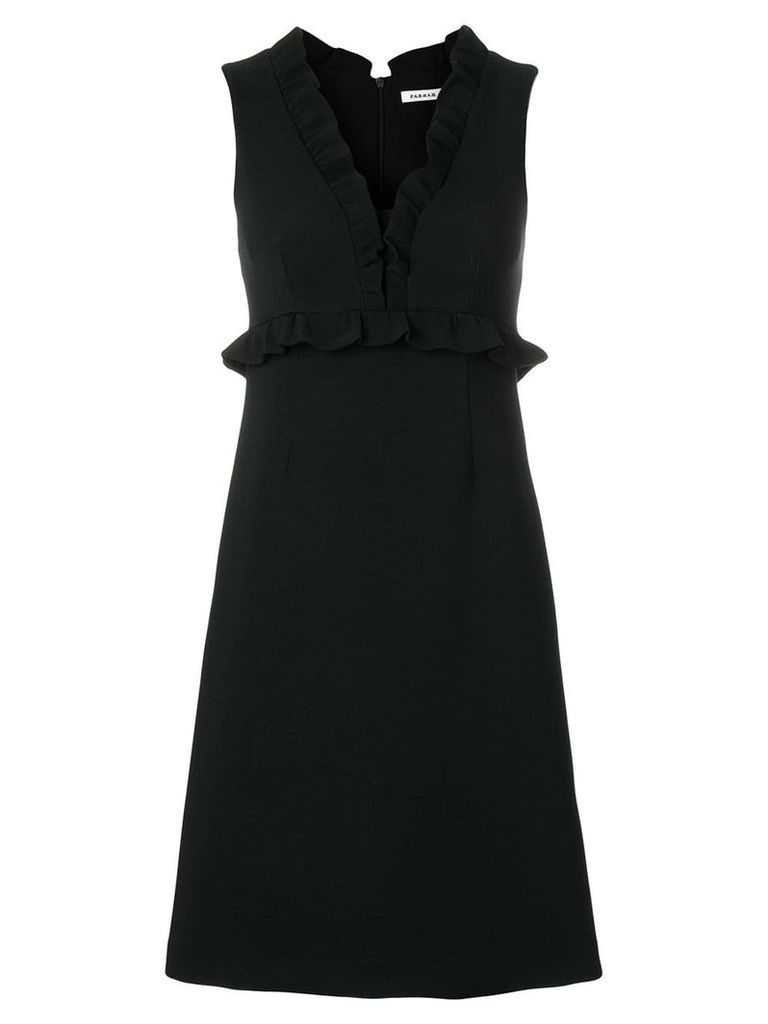 P.A.R.O.S.H. ruffle trim crepe dress - Black