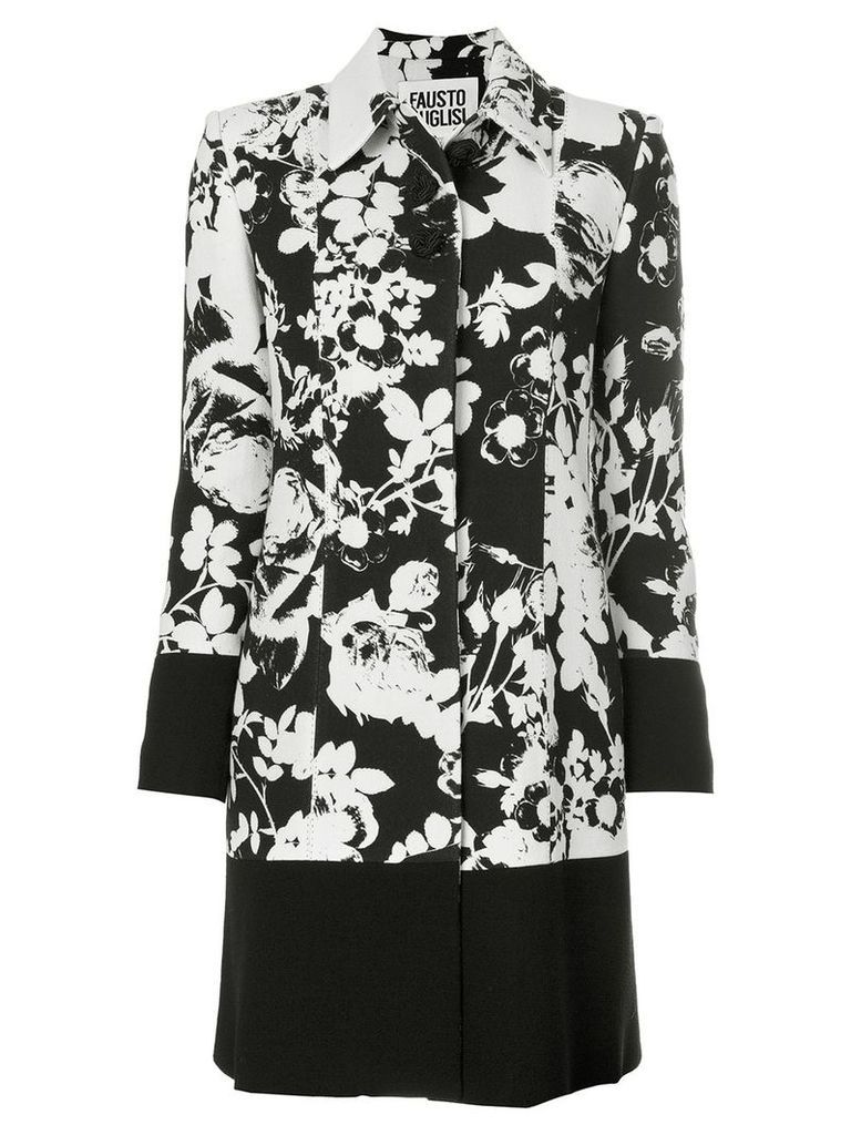 Fausto Puglisi floral patterned coat - White