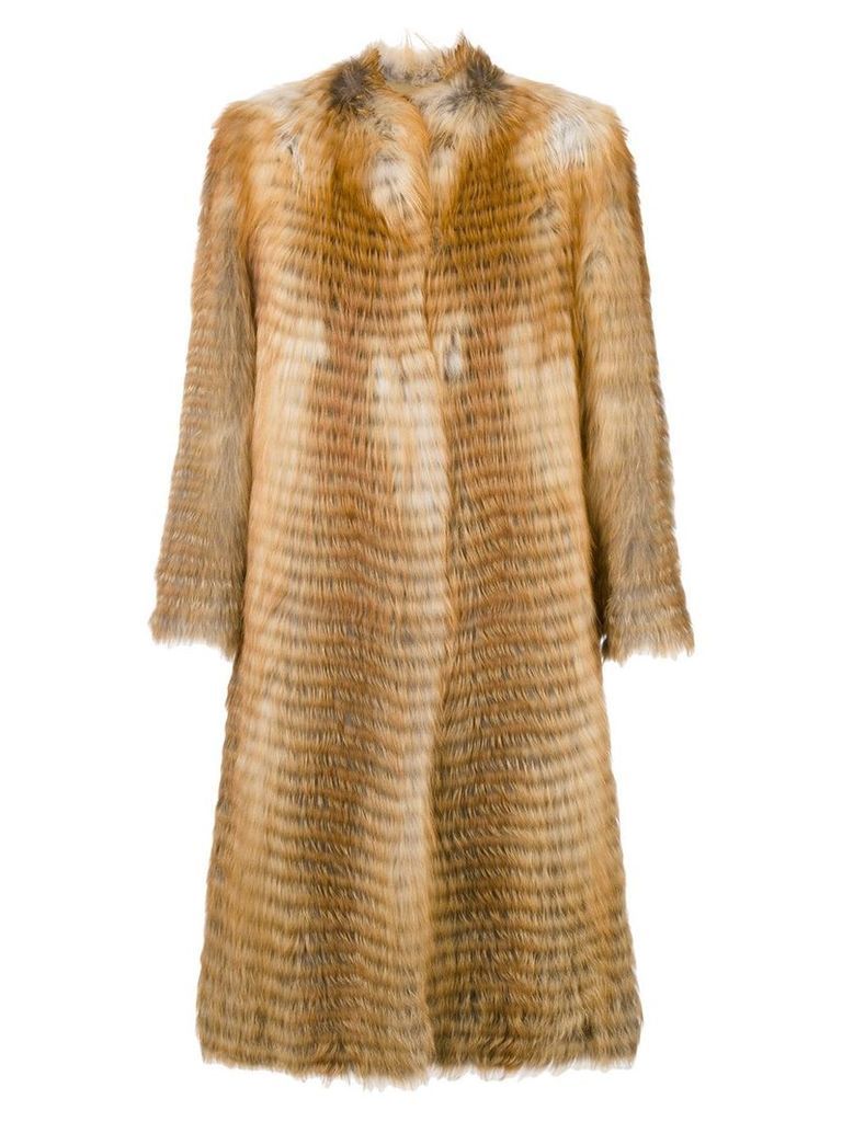 Liska long fur coat - Brown