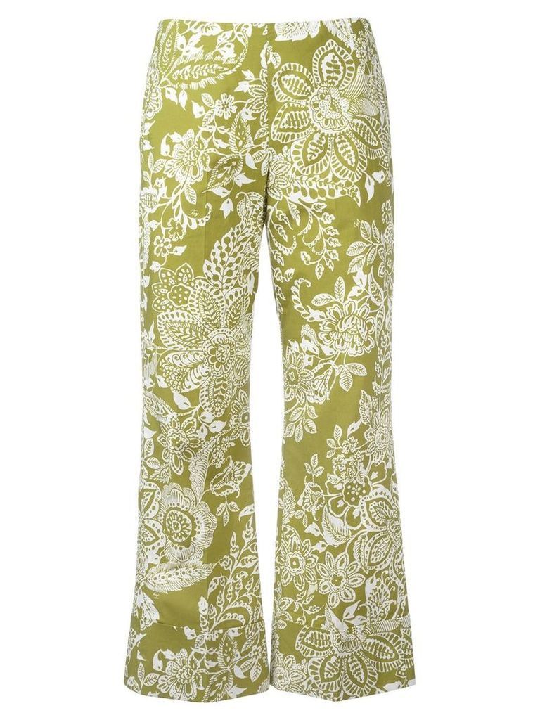 Fay printed cropped trousers - Green
