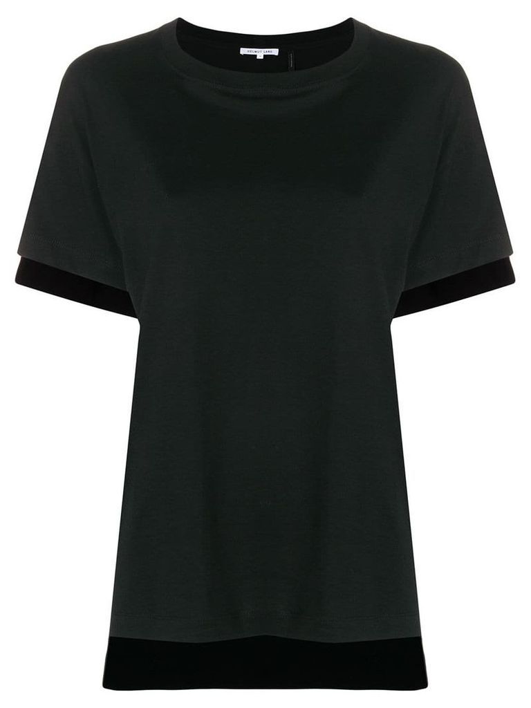 Helmut Lang contrast hem T-shirt - Black