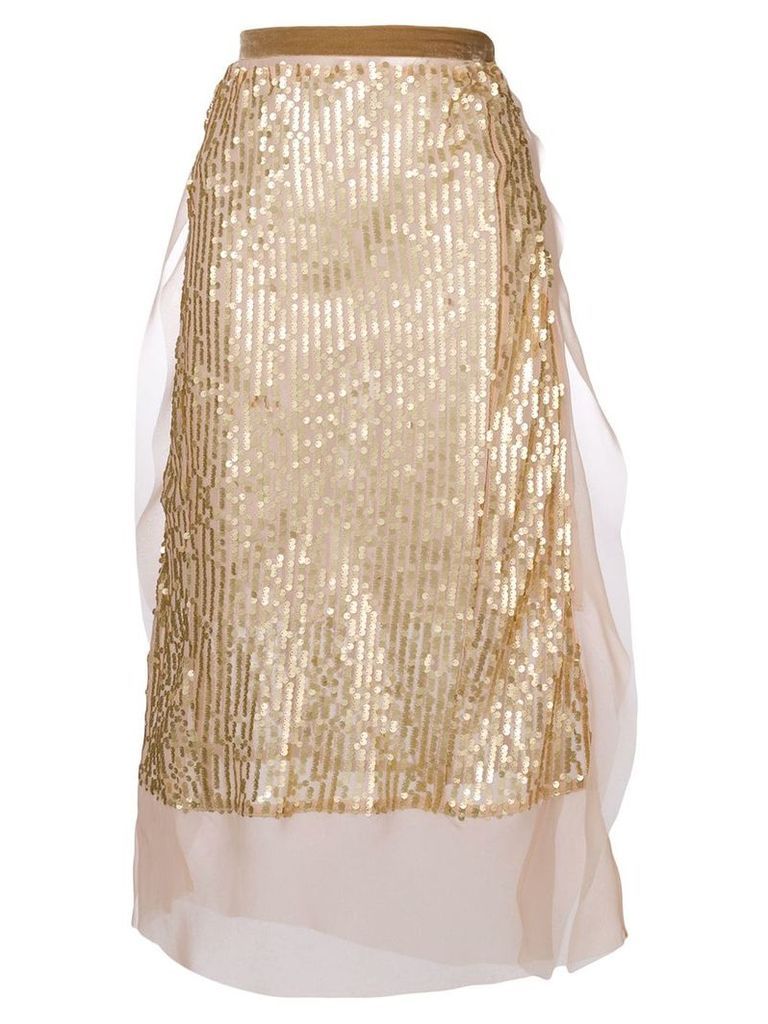Sacai sequin embellished skirt - Metallic