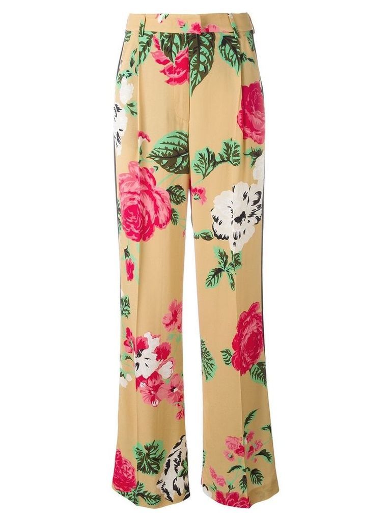 MSGM floral print trousers - Neutrals