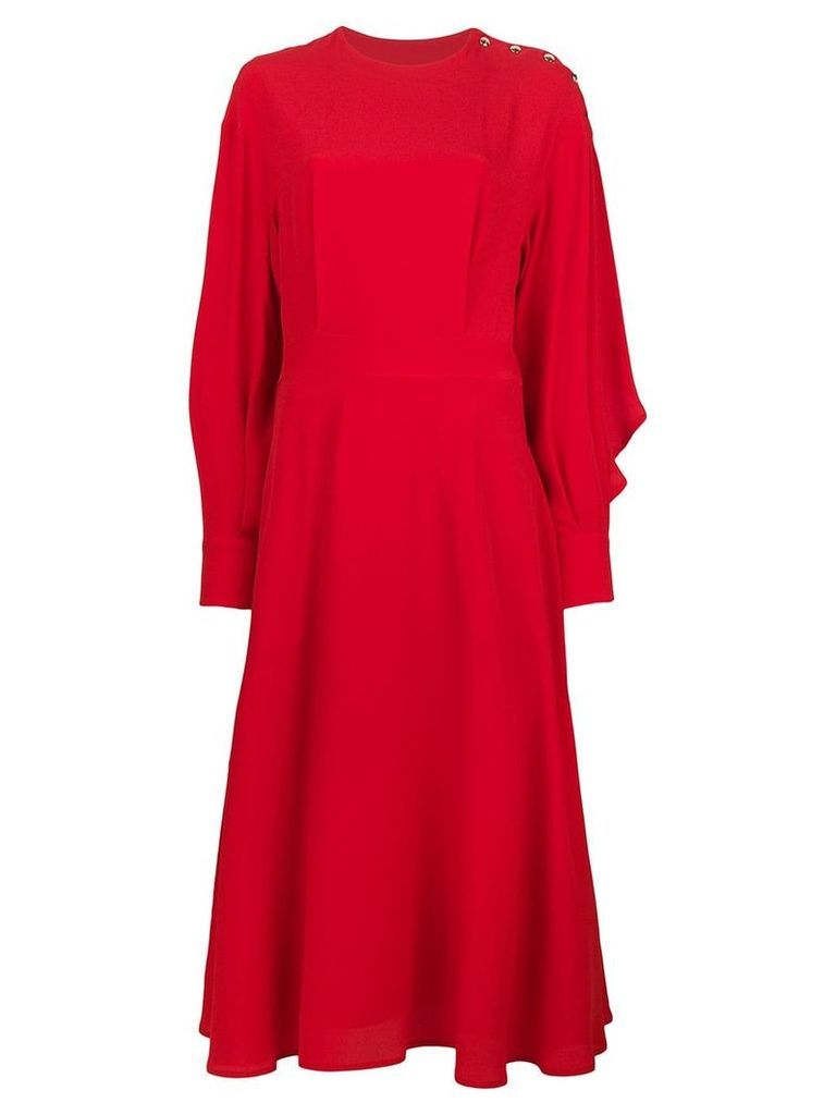 MSGM shoulder button midi dress - Red