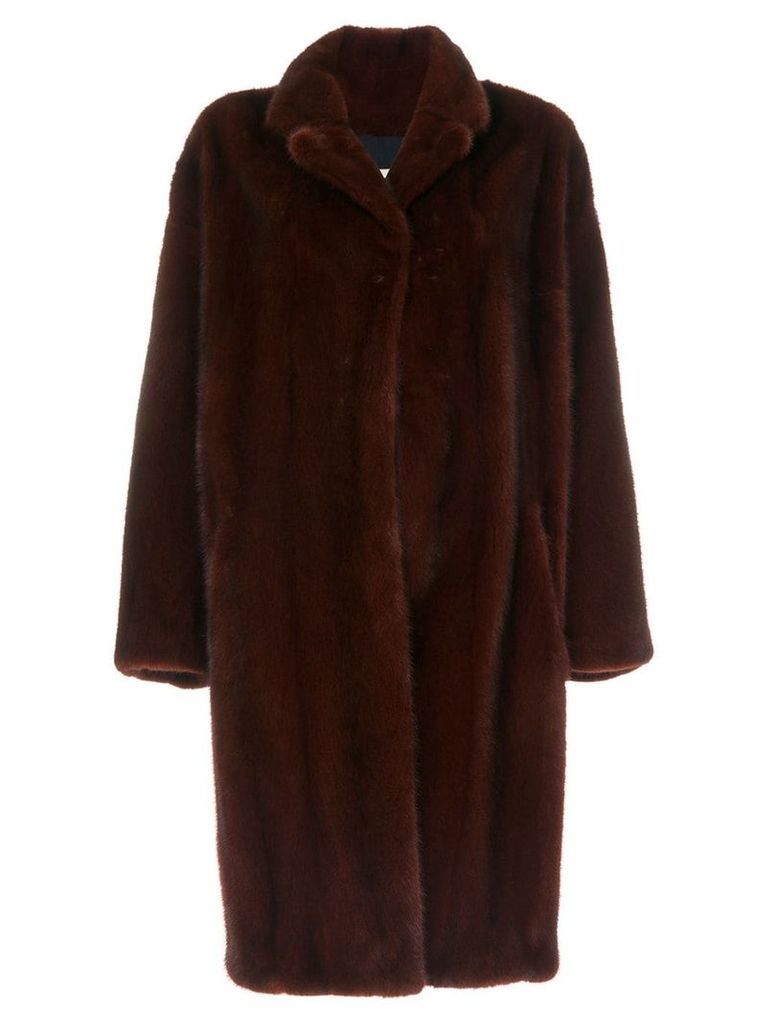 Sprung Frères oversized mink fur coat - Red