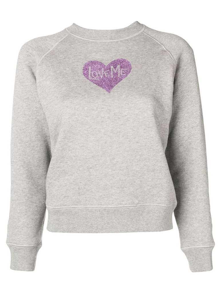 Alexa Chung glitter heart print sweatshirt - Grey