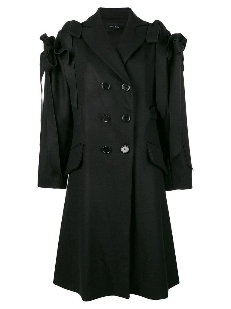 Simone Rocha ruffle bow coat - Black