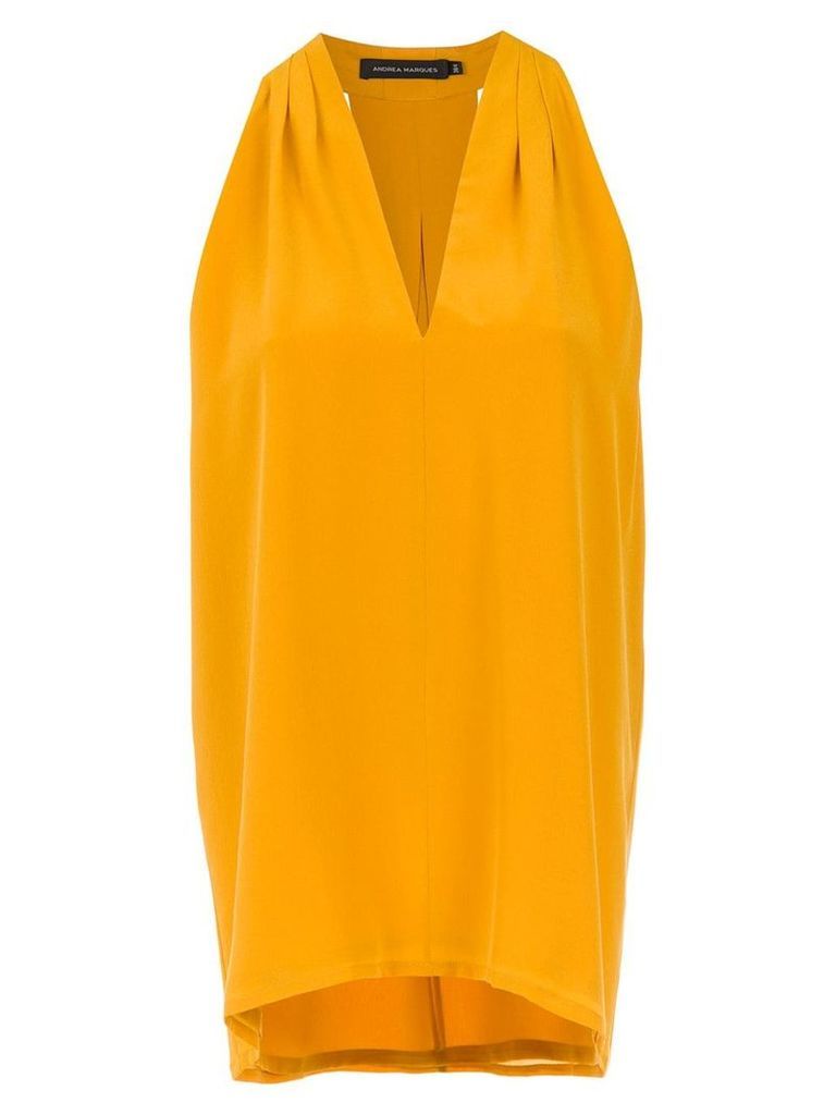 Andrea Marques silk v-neck blouse - Orange