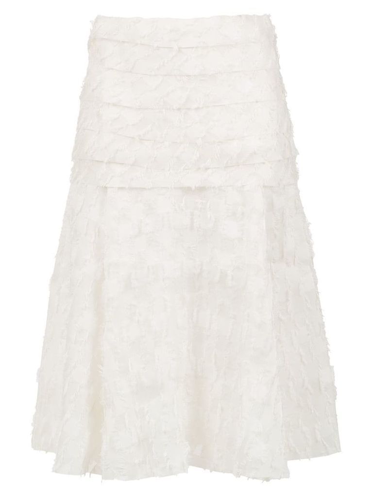 Clé Rustica silk midi skirt - White