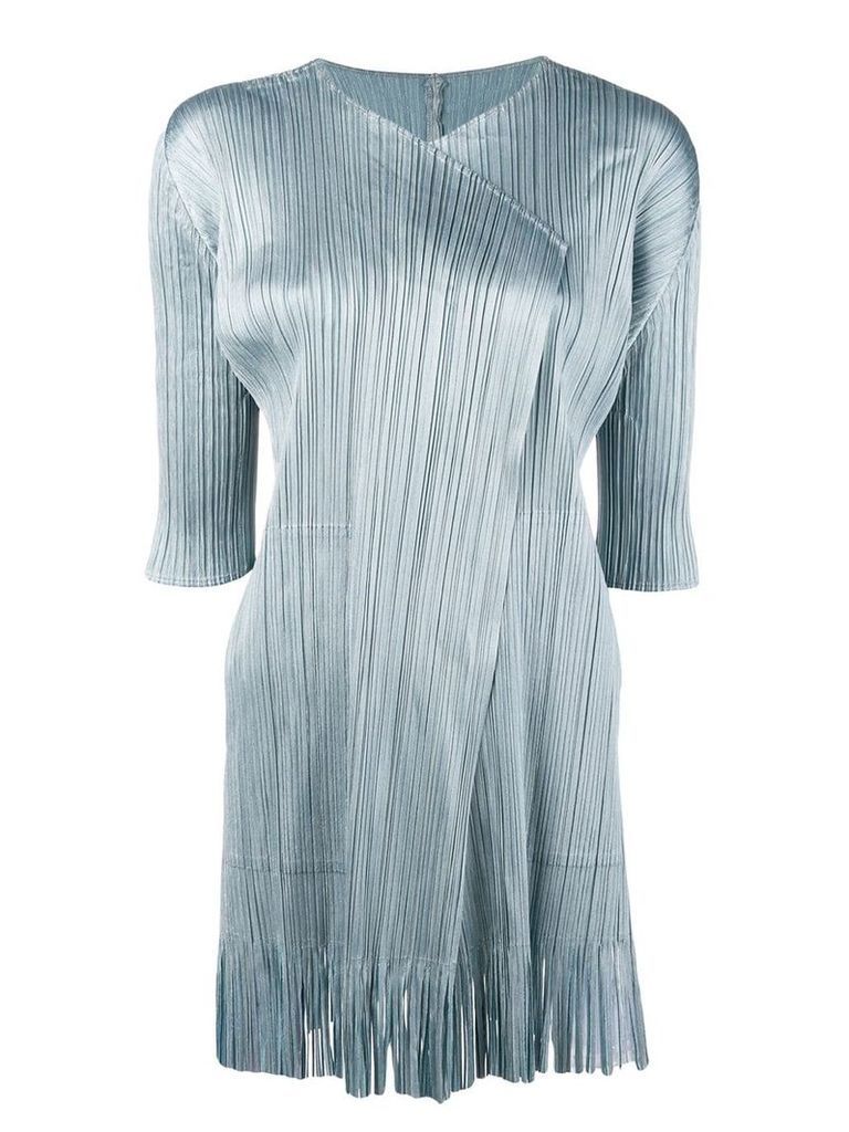 Pleats Please By Issey Miyake ribbed cardigan - Blue