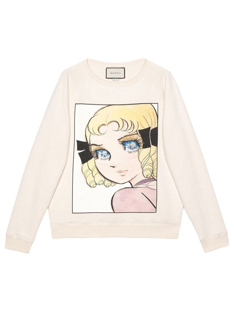 Gucci Cotton sweatshirt with manga print - White