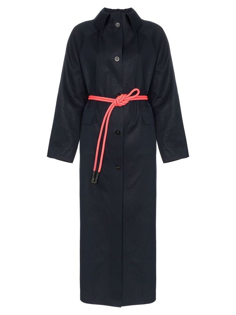 Kassl long rope belted trench coat - Blue