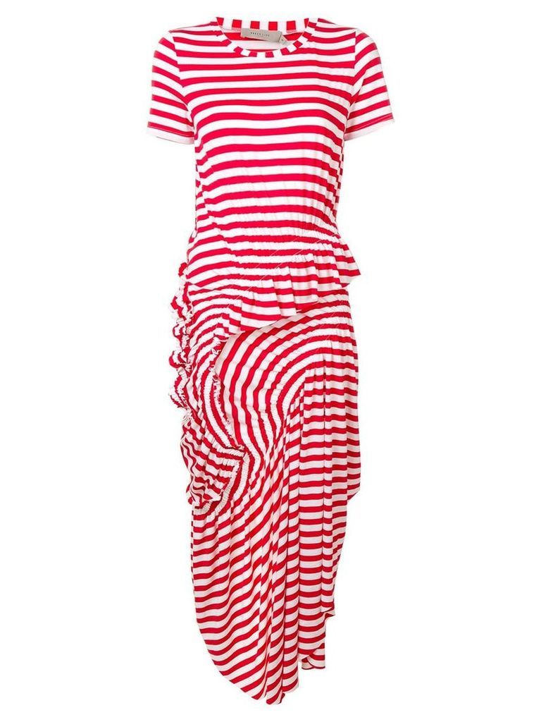 Preen Line striped maxi dress - Red