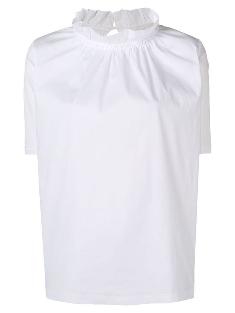 Fabiana Filippi ruffled neck blouse - White