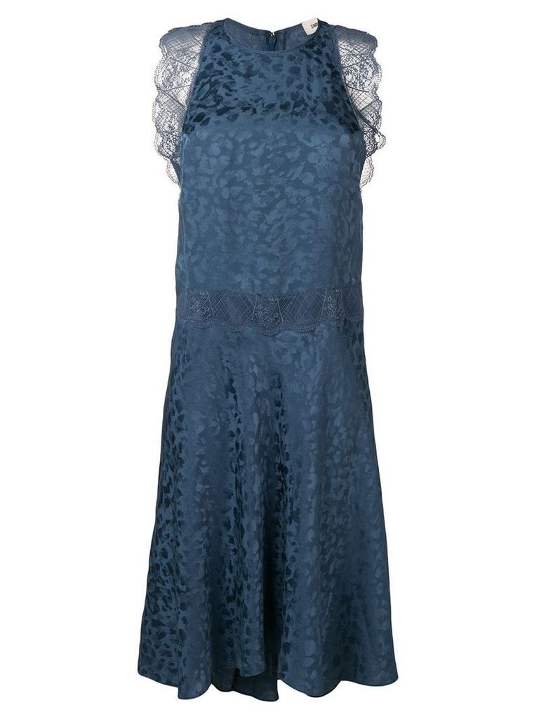 Zadig & Voltaire lace inserts shift dress - Blue