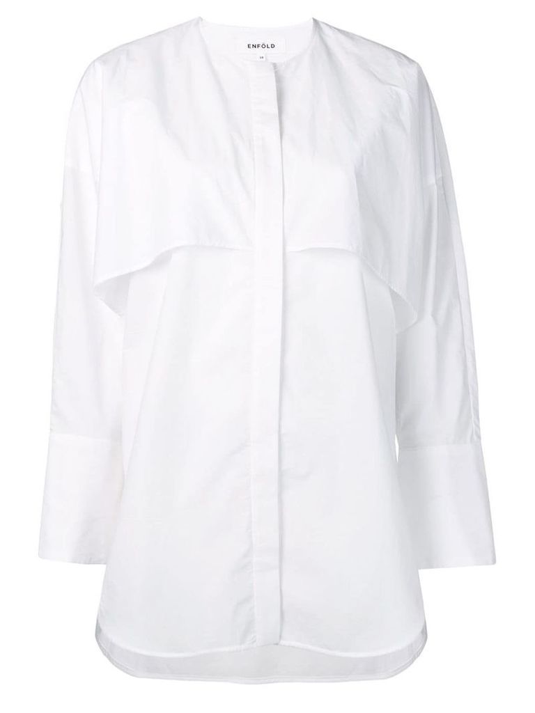 Enföld ruffle detail shirt - White