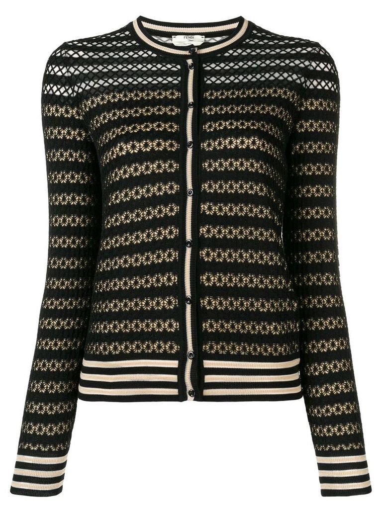 Fendi lace knit cardigan - Black