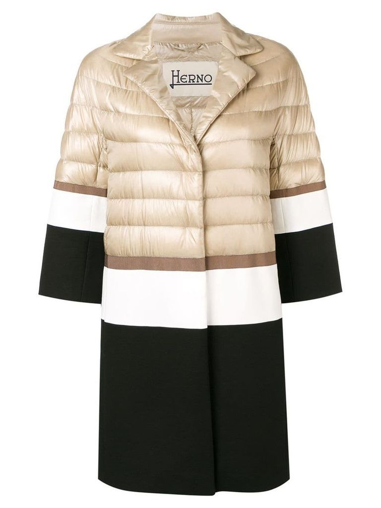 Herno contrast panel padded coat - Neutrals