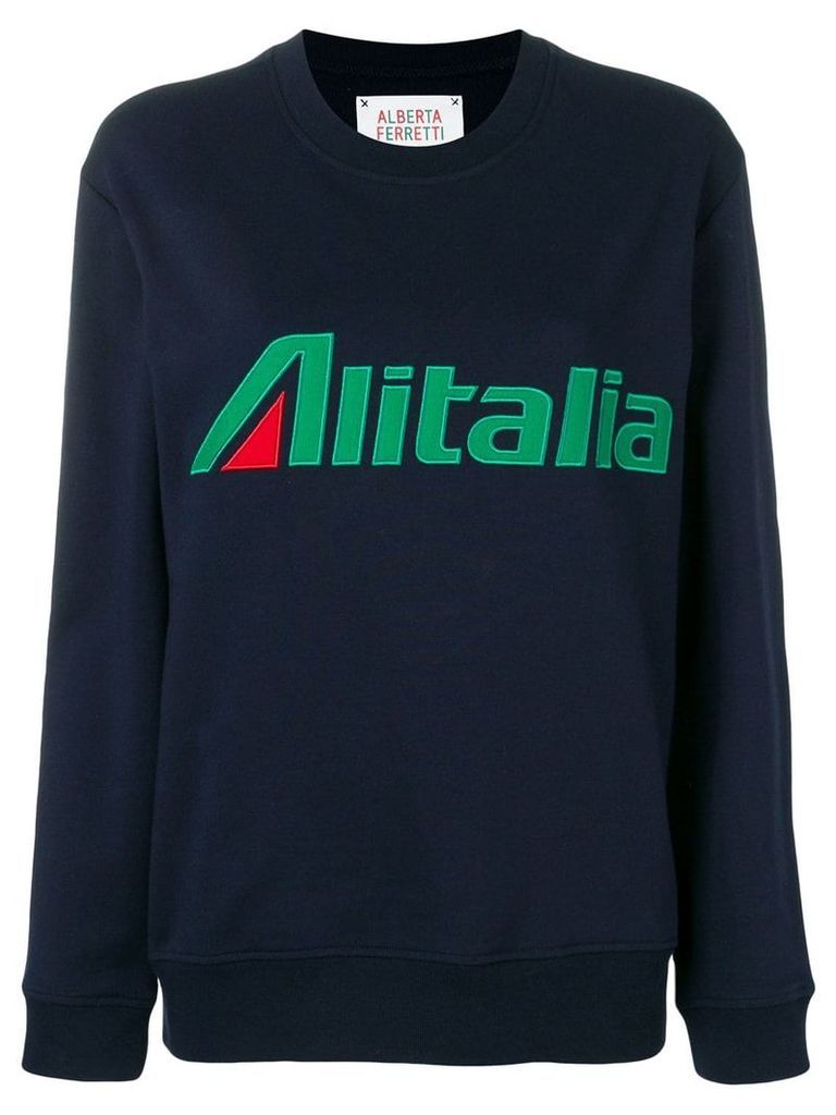 Alberta Ferretti felt patch logo sweater - Blue