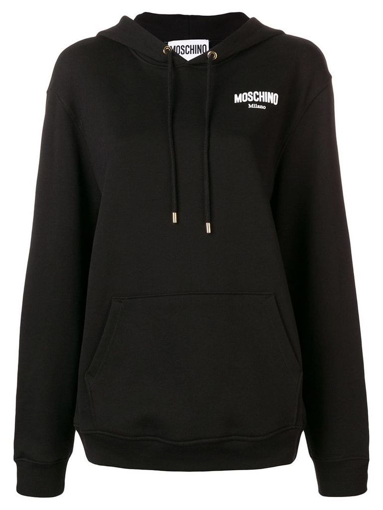 Moschino rubber logo hoodie - Black