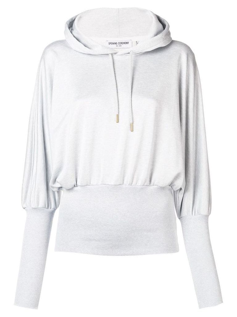 Opening Ceremony ribbed waist hoodie - Grey