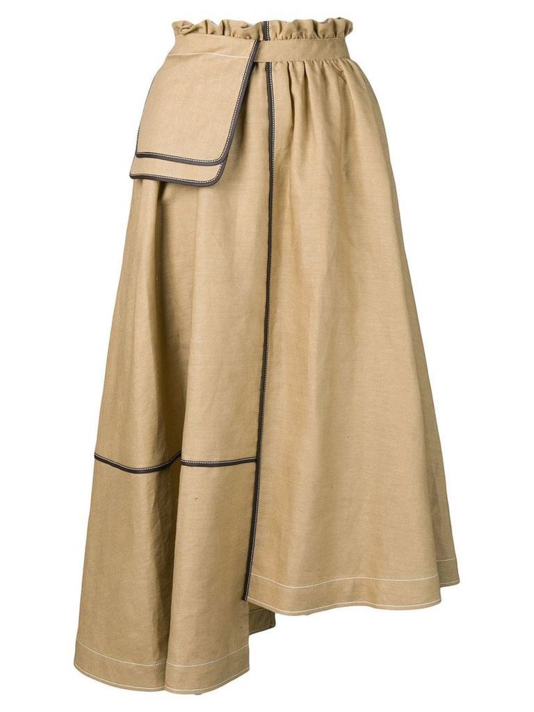 Loewe asymmetric midi skirt - Neutrals