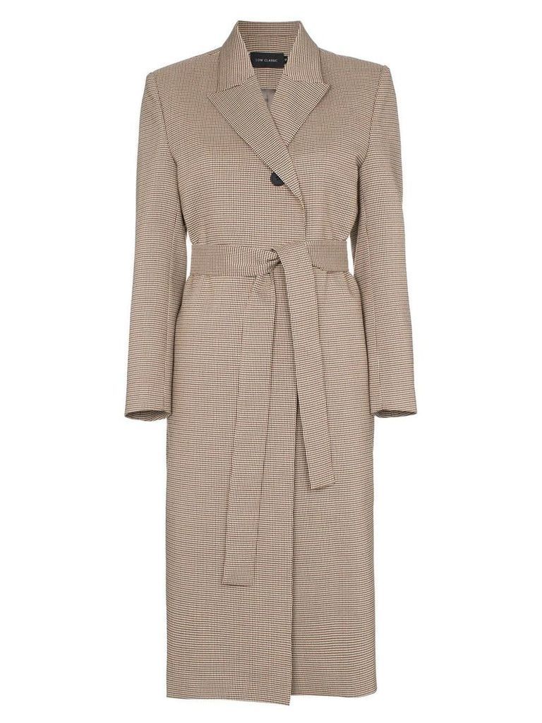 Low Classic belted heritage check coat - Neutrals