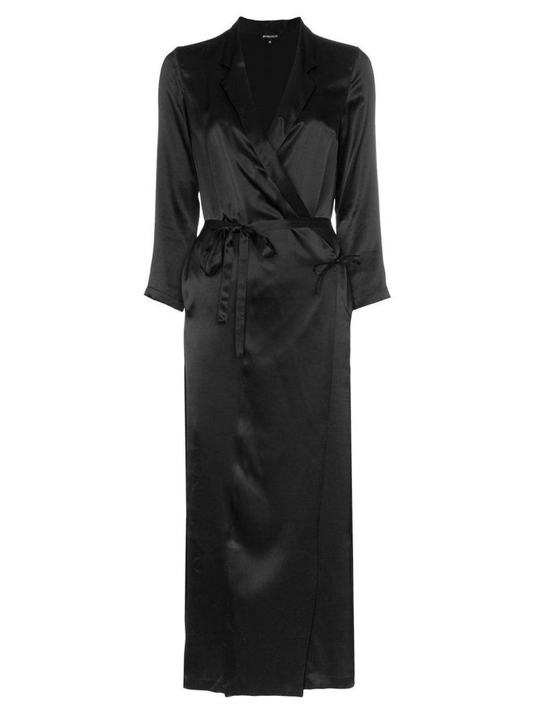 Ann Demeulemeester silk midi wrap dress - Black