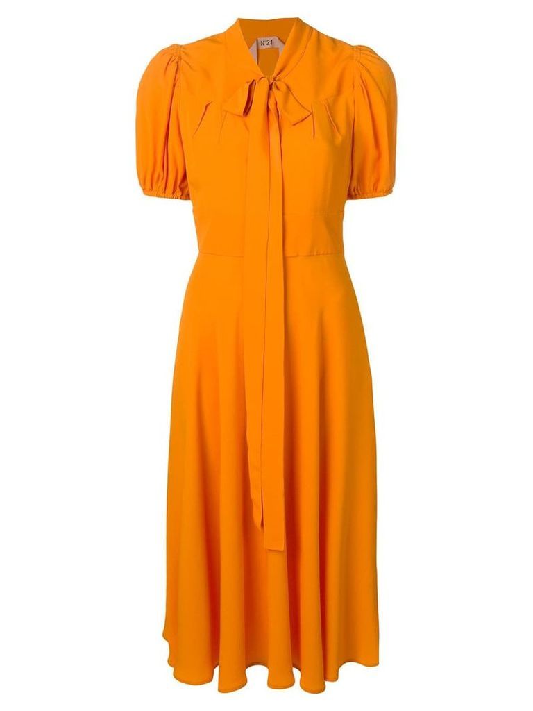 Nº21 pussy bow midi dress - Orange