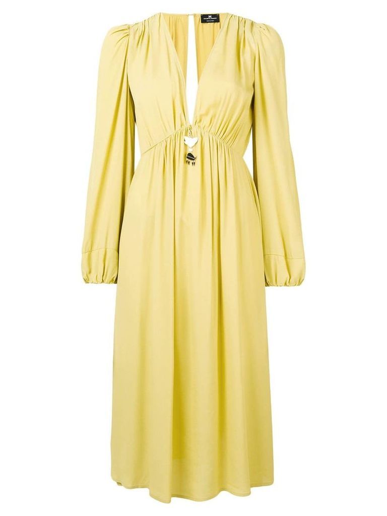 Elisabetta Franchi V-neck midi dress - Yellow
