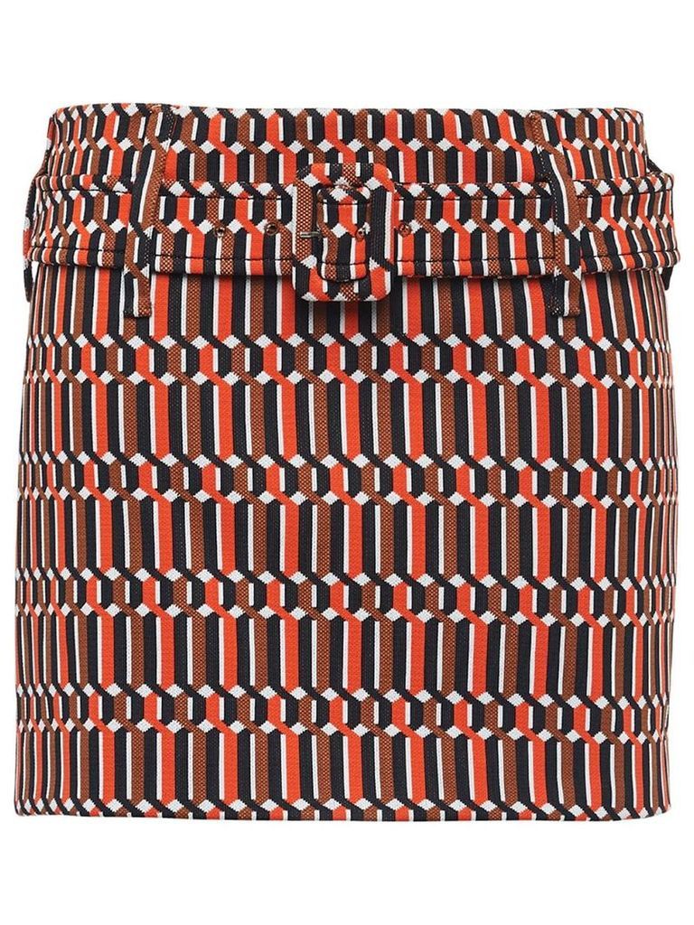 Prada technical jacquard skirt - Orange