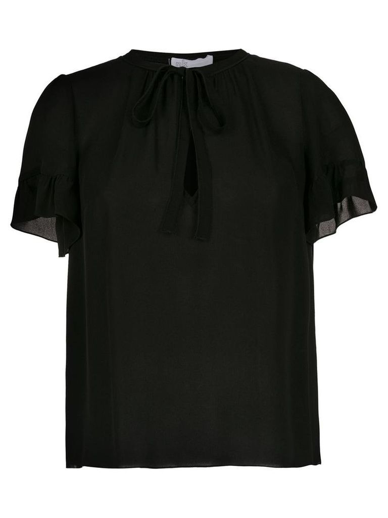 Nk pussy bow silk blouse - Black