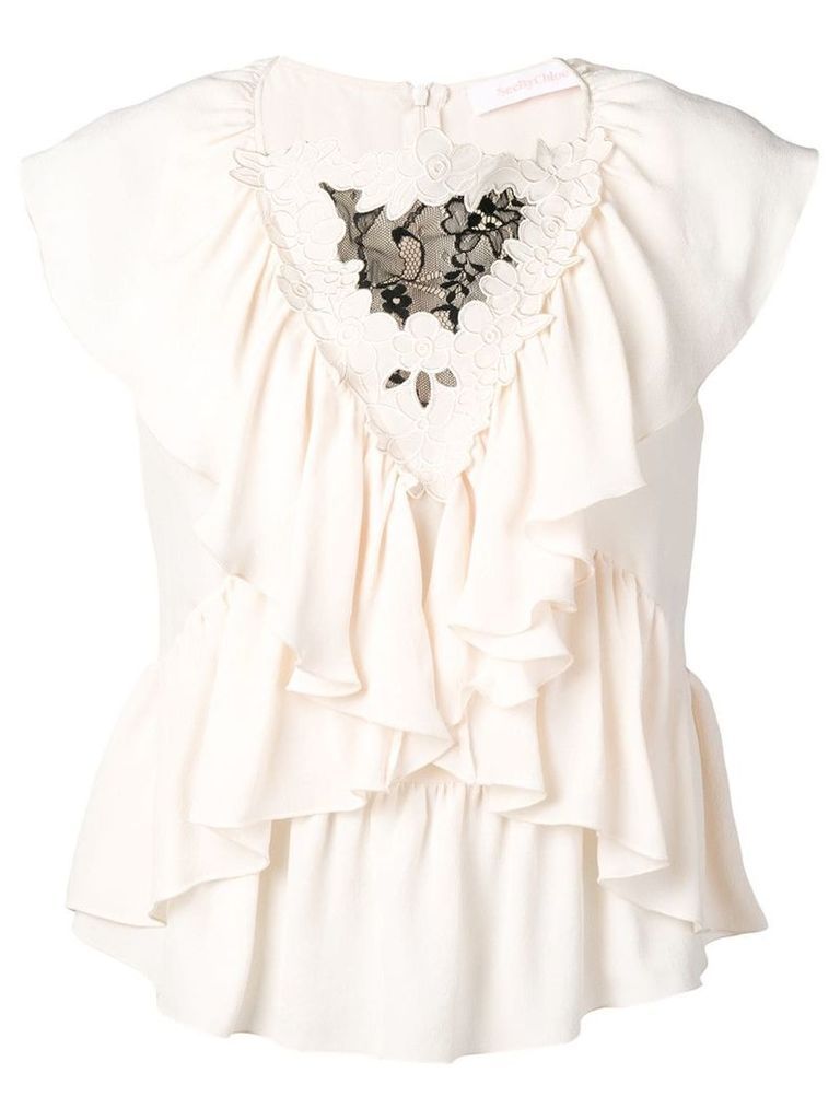 See By Chloé frill-trim blouse - Neutrals