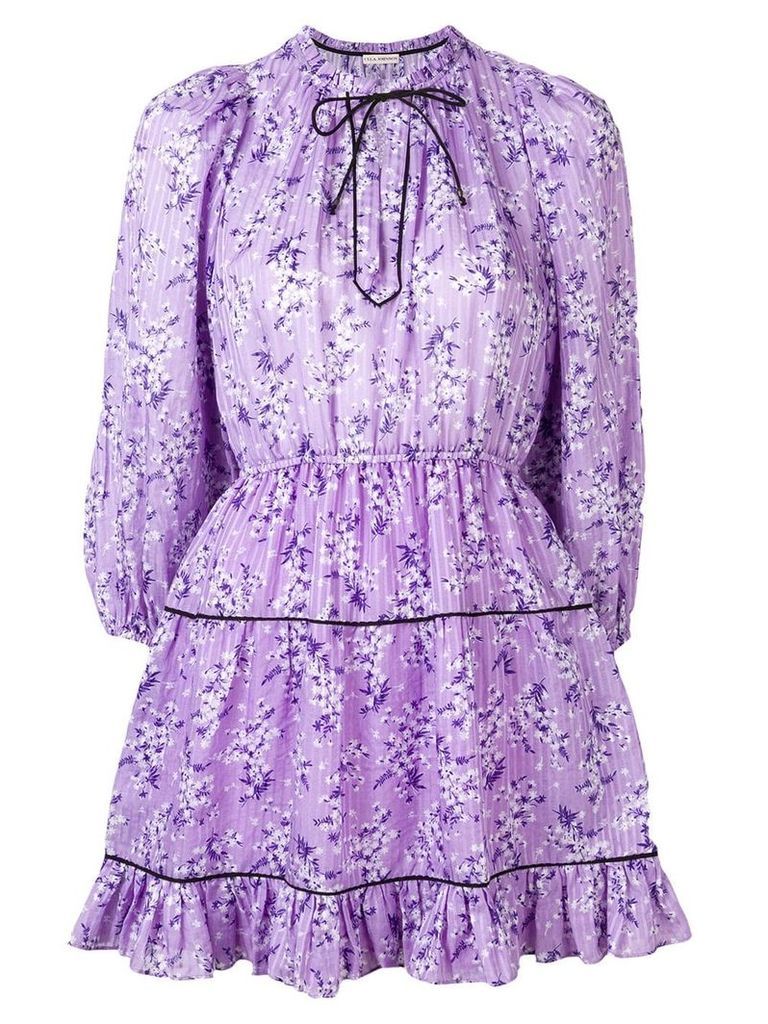 Ulla Johnson floral long-sleeve dress - Purple