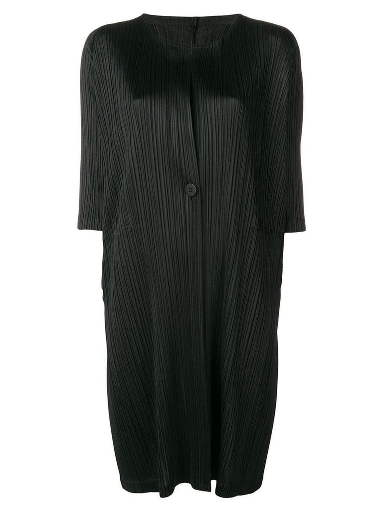 Pleats Please By Issey Miyake pleated fitted coat - Black