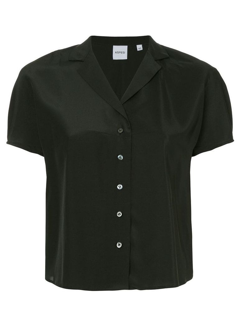Aspesi cropped loose blouse - Black