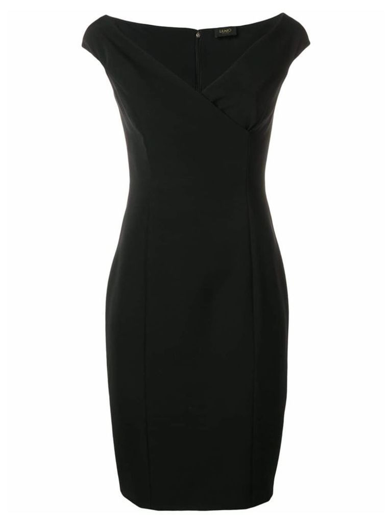 Liu Jo wrap detail V-neck mini dress - Black
