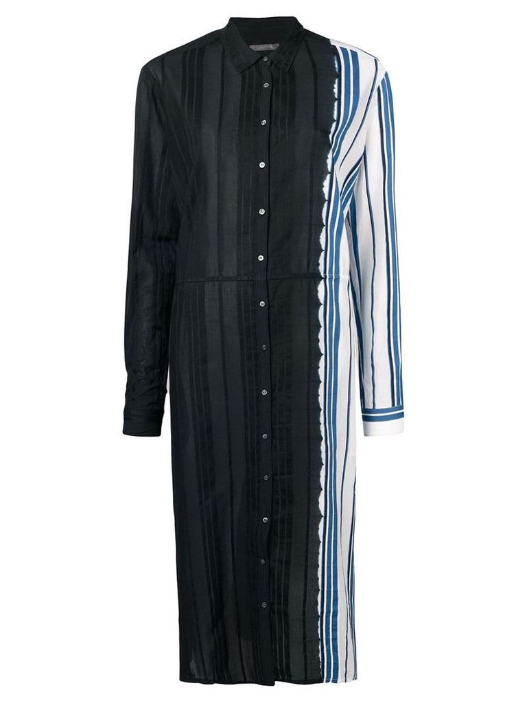 Suzusan panelled stripe shirt dress - Black