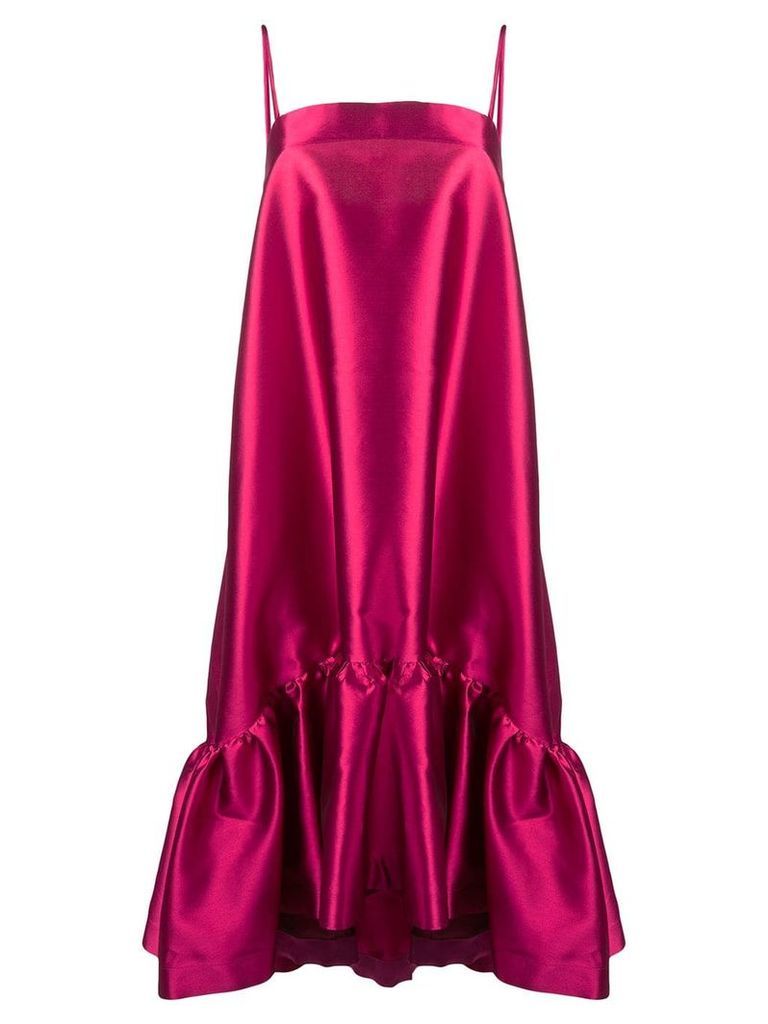Gianluca Capannolo flared frill-trim midi dress - Pink