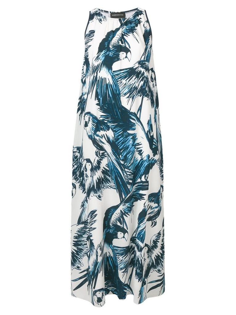 Sport Max Code parrot printed dress - White