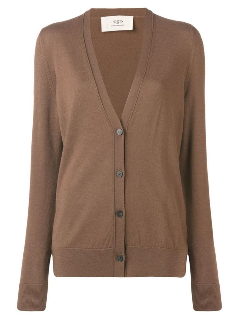Ports 1961 button V-neck cardigan - Brown