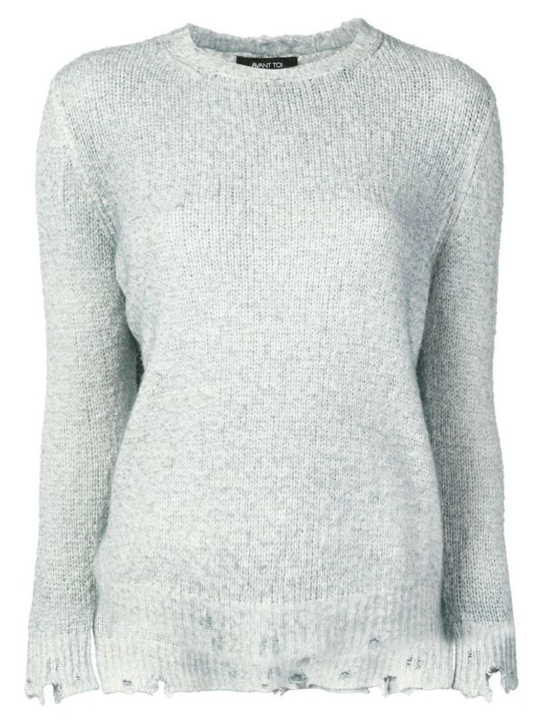 Avant Toi distressed brushed sweater - Grey