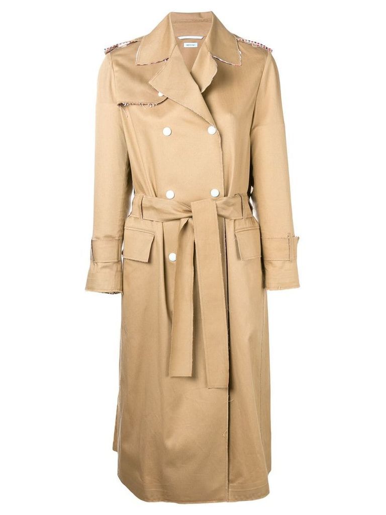 Thom Browne Bonded Raw-Edge Trench Coat - NEUTRALS