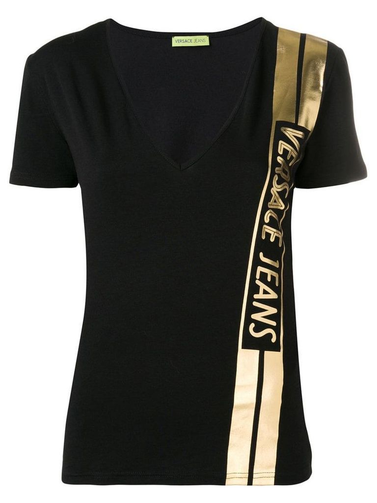Versace Jeans classic T-shirt with vertical stamp - Black