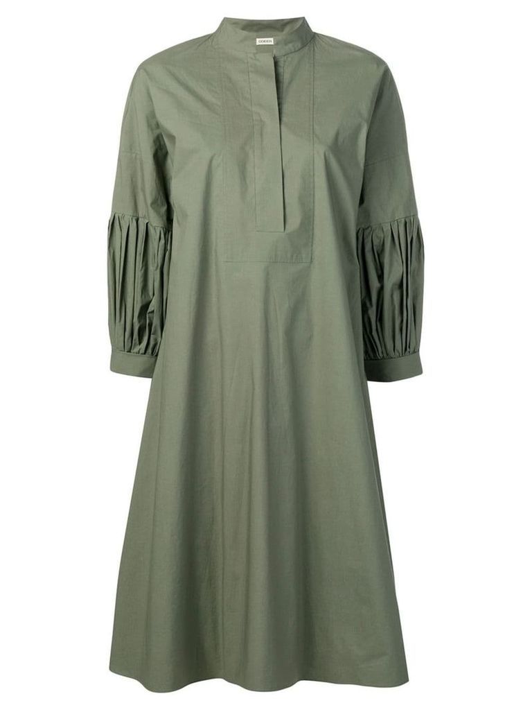Odeeh pleated sleeve dress - Green