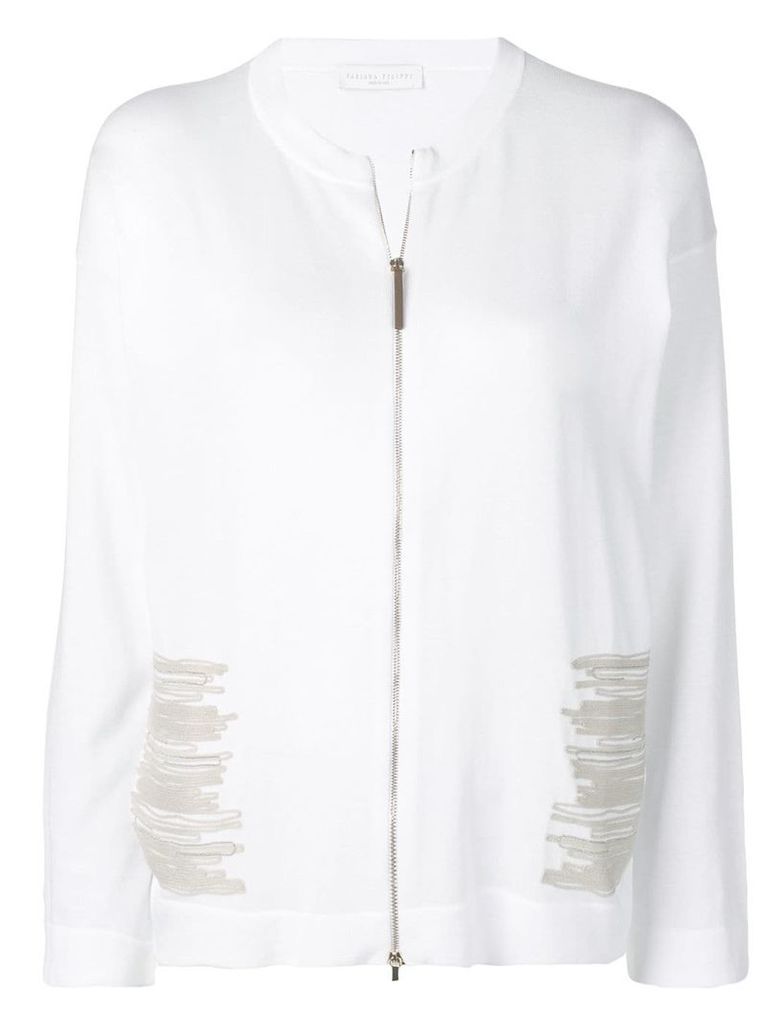 Fabiana Filippi embroidered cardi-coat - White