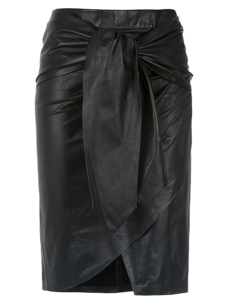Andrea Bogosian leather midi skirt - Black