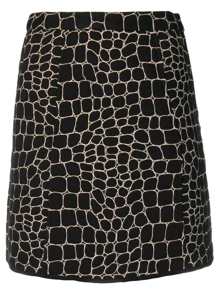 See By Chloé embroidered crocodile effect skirt - Black